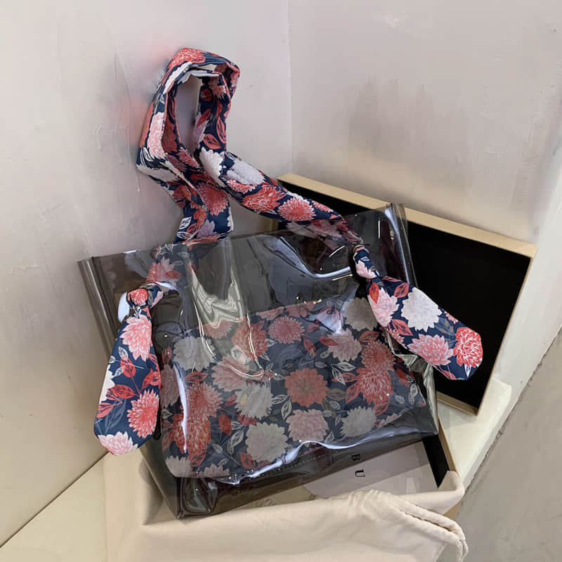 Large-capacity transparent bag fashionable popular tote bag  | IFAUN