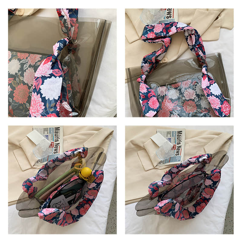 Large-capacity transparent bag fashionable popular tote bag  | IFAUN
