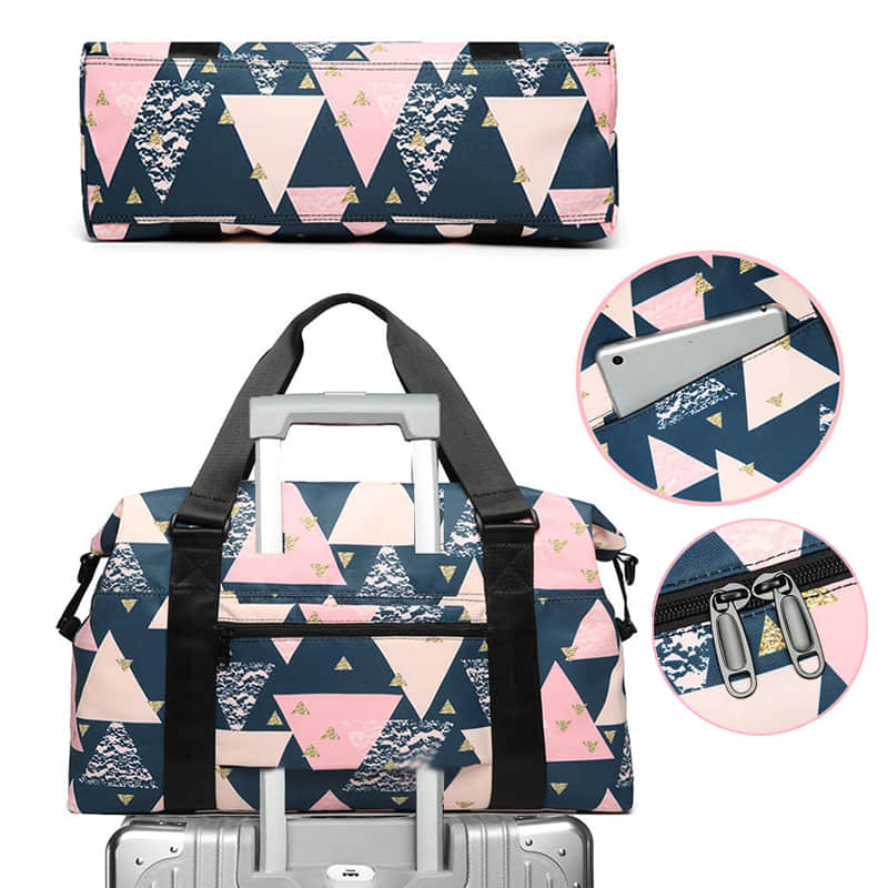 Travel bag women's portable messenger simple and light cute printing tote bag  | IFAUN