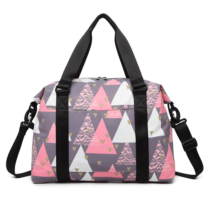 Travel bag women's portable messenger simple and light cute printing tote bag Pink / L | IFAUN