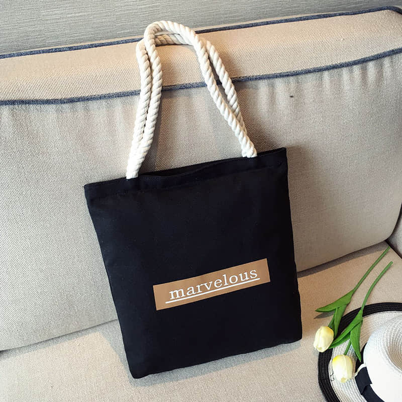 Hemp rope black canvas bag Marvelous1 | IFAUN