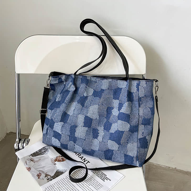 Simple casual denim bag Blue | IFAUN