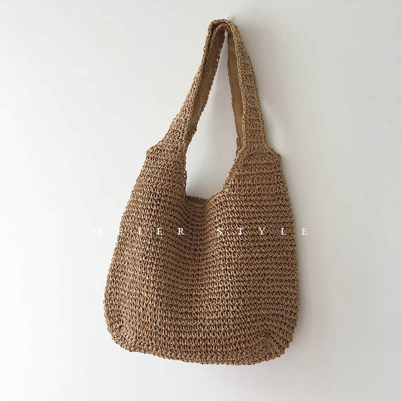 Summer straw woven shoulder bag  | IFAUN