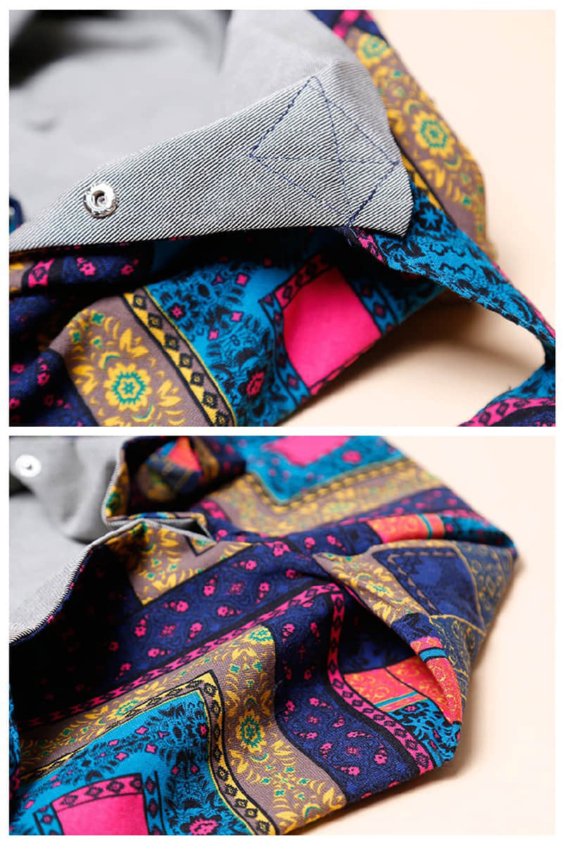 Casual cotton large-capacity patchwork printed shoulder bag  | IFAUN