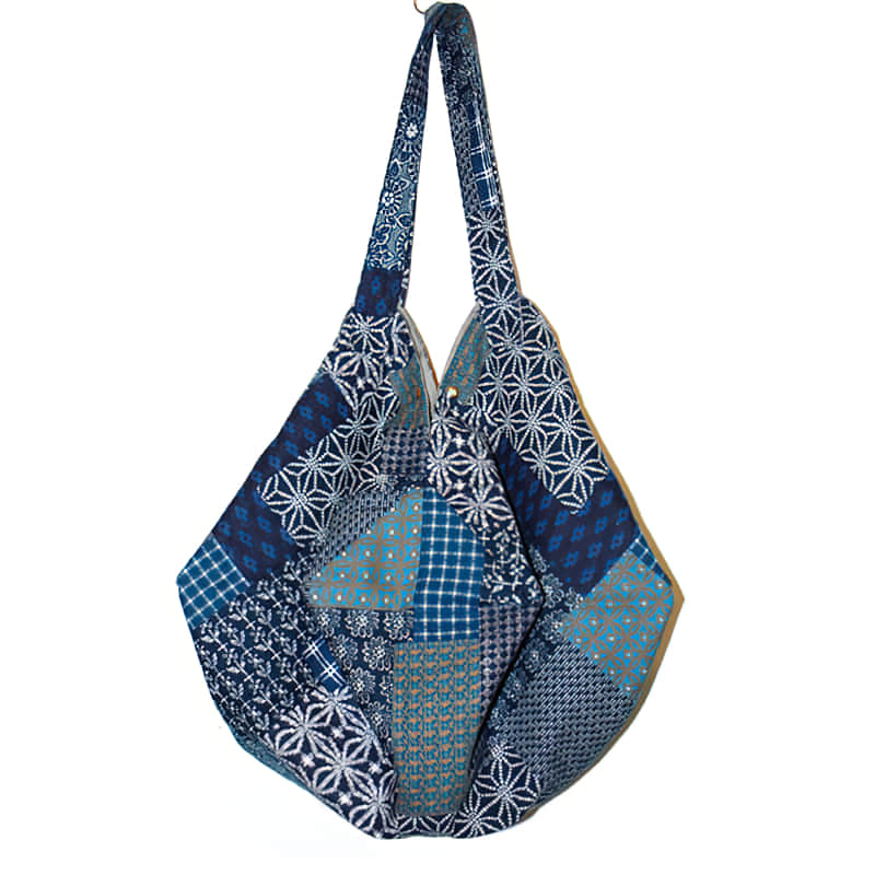 Leisure linen cotton large capacity beach bag SkyBlue | IFAUN