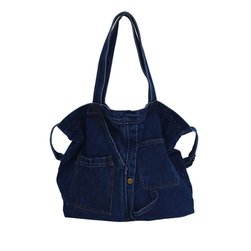 Stitching washed denim bag DarkBlue | IFAUN