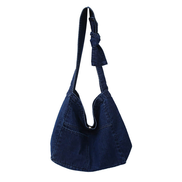 Raw Hem Denim Crossbody Bag