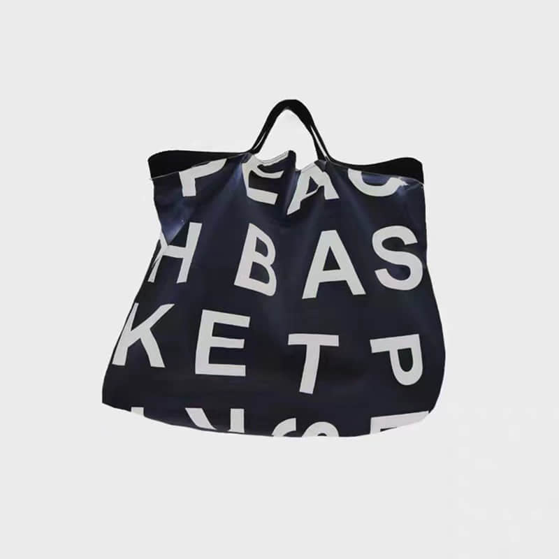 Large capacity letter canvas bag Navy | IFAUN