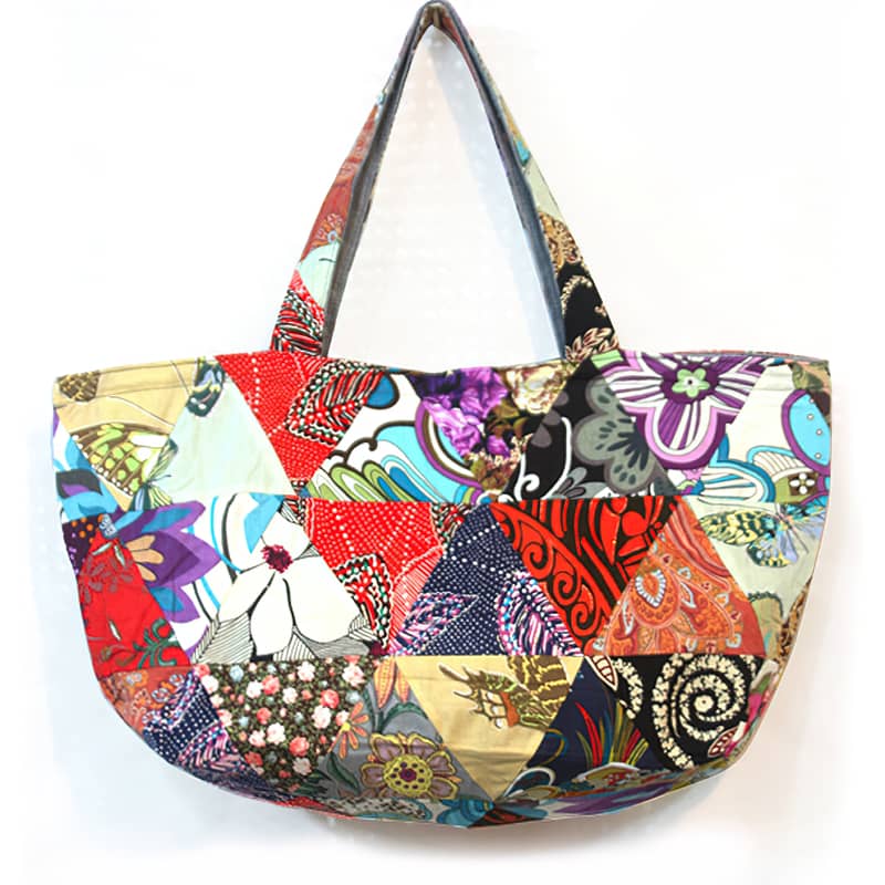 Color printed patchwork casual shoulder bag Tote bag  | IFAUN