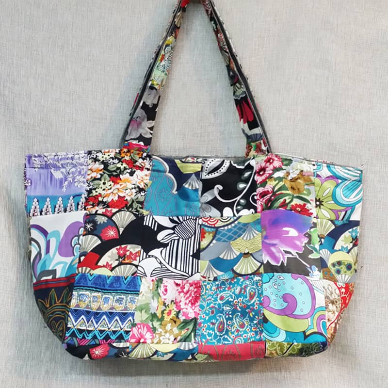 Color printed patchwork casual shoulder bag Tote bag  | IFAUN