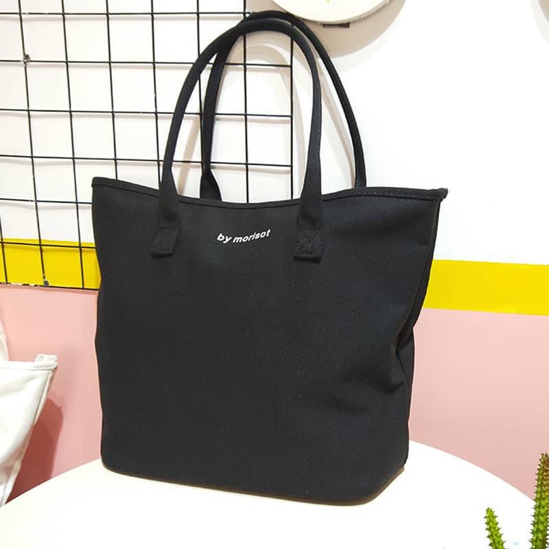 Solid color tote bag Black | IFAUN