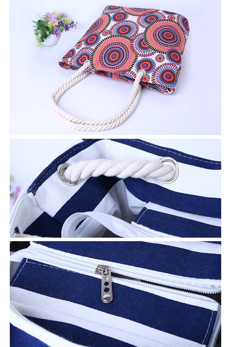 Geometric circle print creative tote bag  | IFAUN