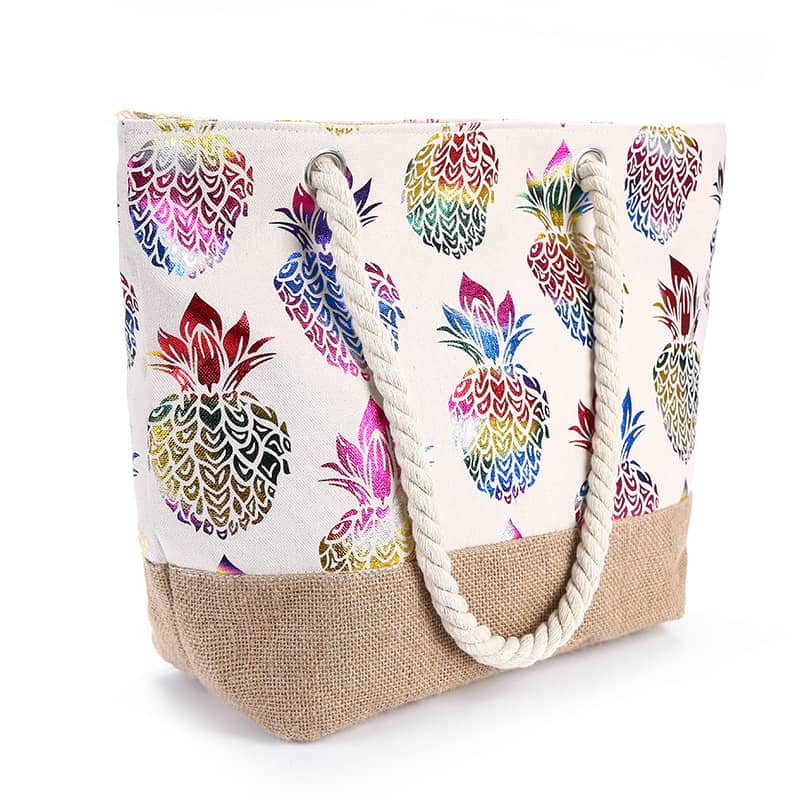 Simple pineapple print tote shopping bag  | IFAUN