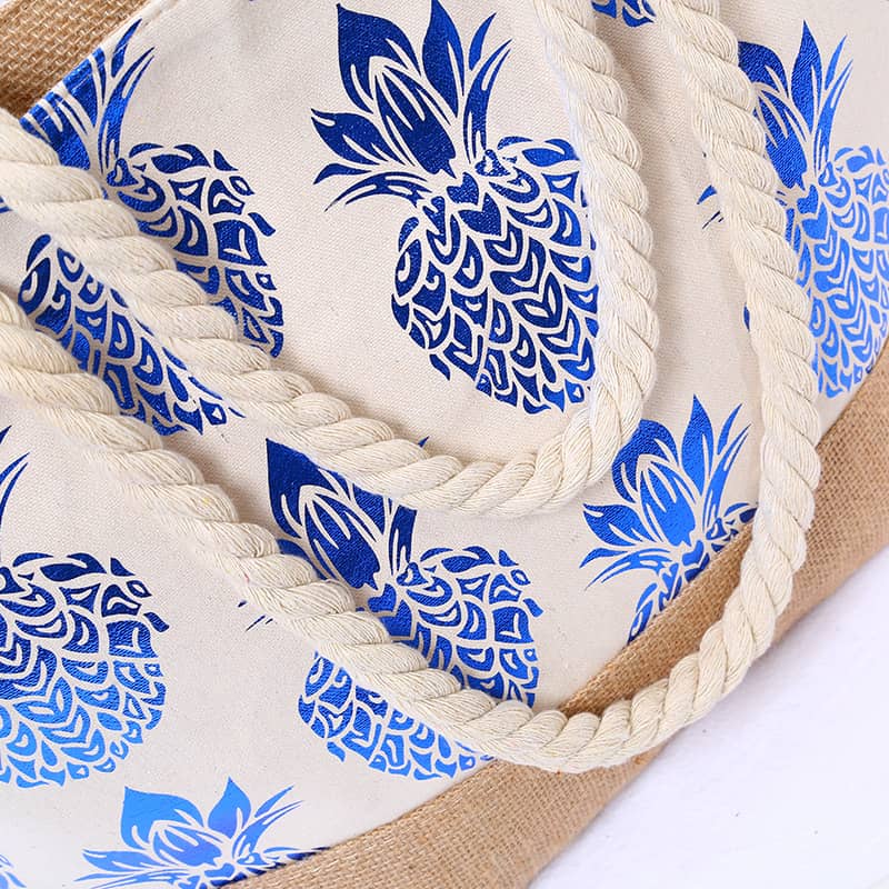 Simple pineapple print tote shopping bag  | IFAUN