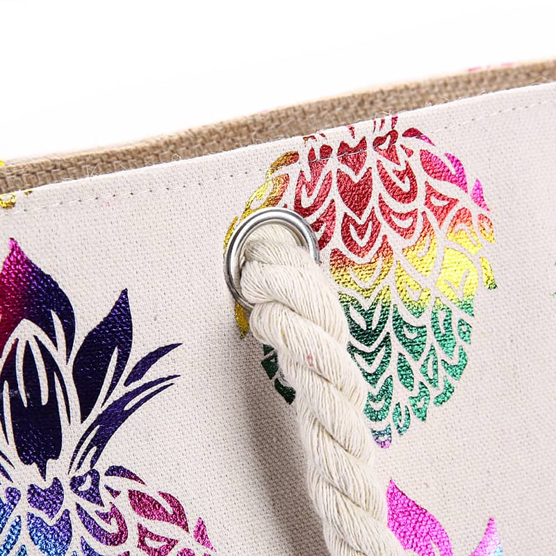Simple pineapple print tote shopping bag  | IFAUN