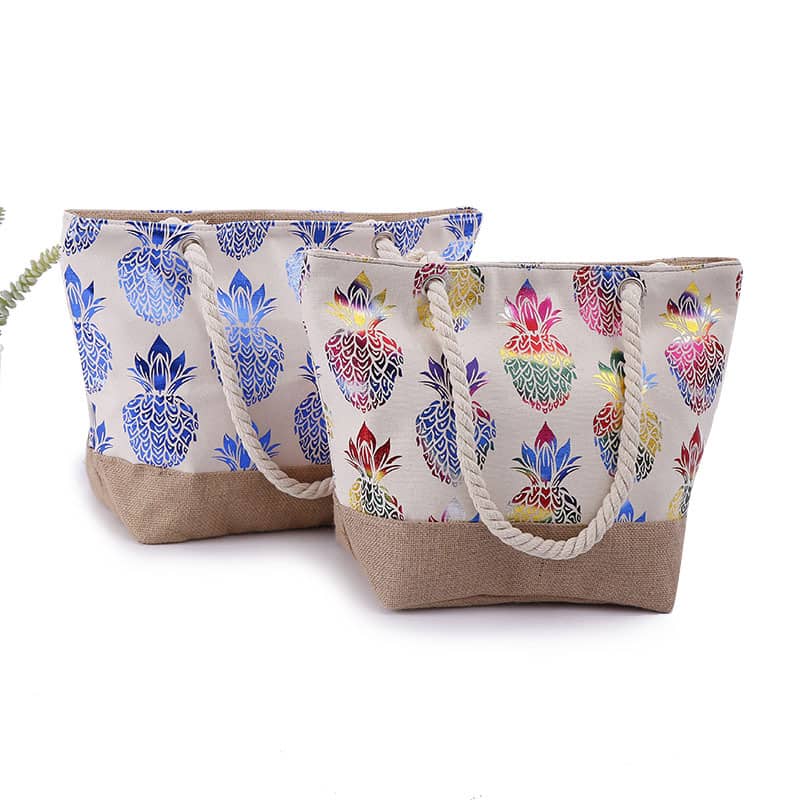 Simple pineapple print tote shopping bag  | IFAUN