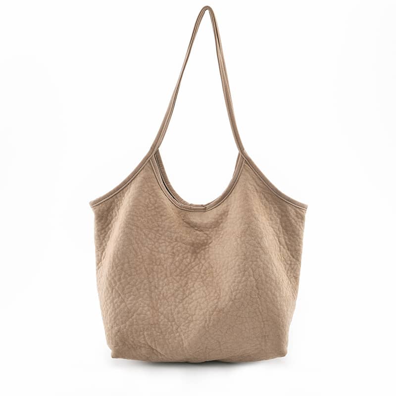 Simple casual Micro suede shoulder bag Khaki | IFAUN
