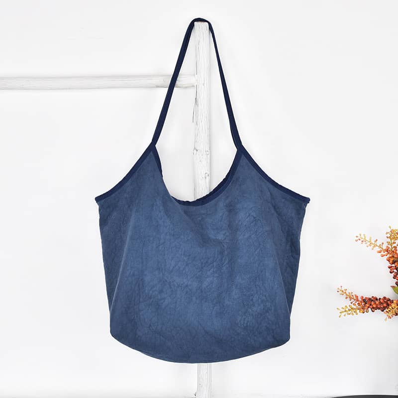 Simple casual Micro suede shoulder bag Blue | IFAUN