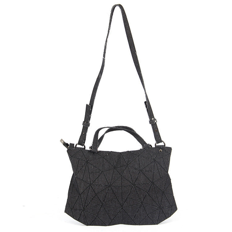 Diamond embossed denim bag  | IFAUN