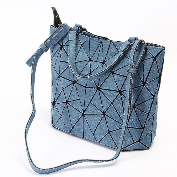 Diamond embossed denim bag  | IFAUN