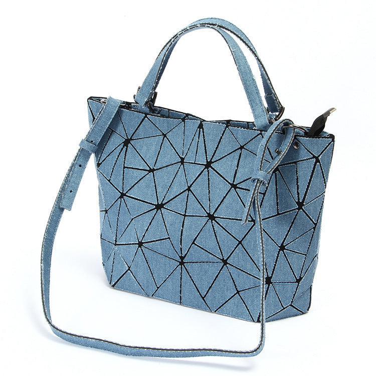 Diamond embossed denim bag  | IFAUN