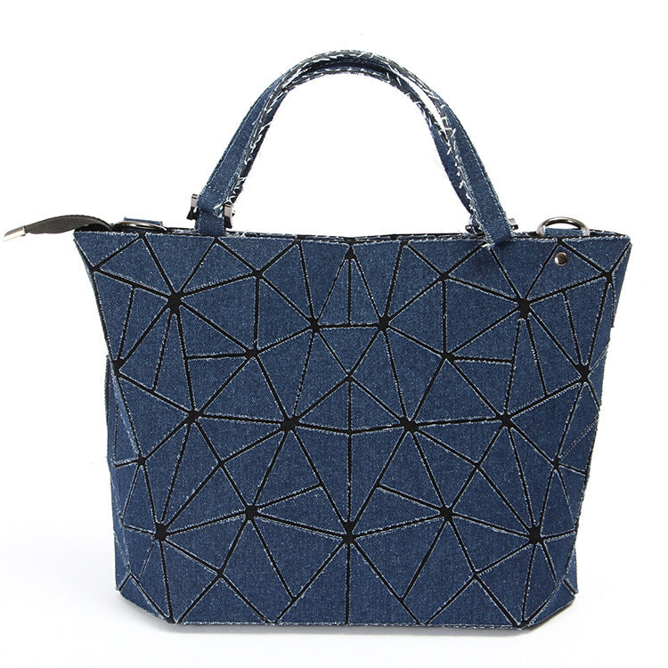 Diamond embossed denim bag  | IFAUN