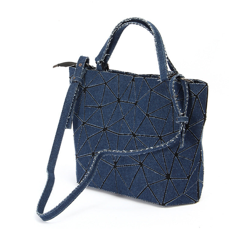 Diamond embossed denim bag  | IFAUN