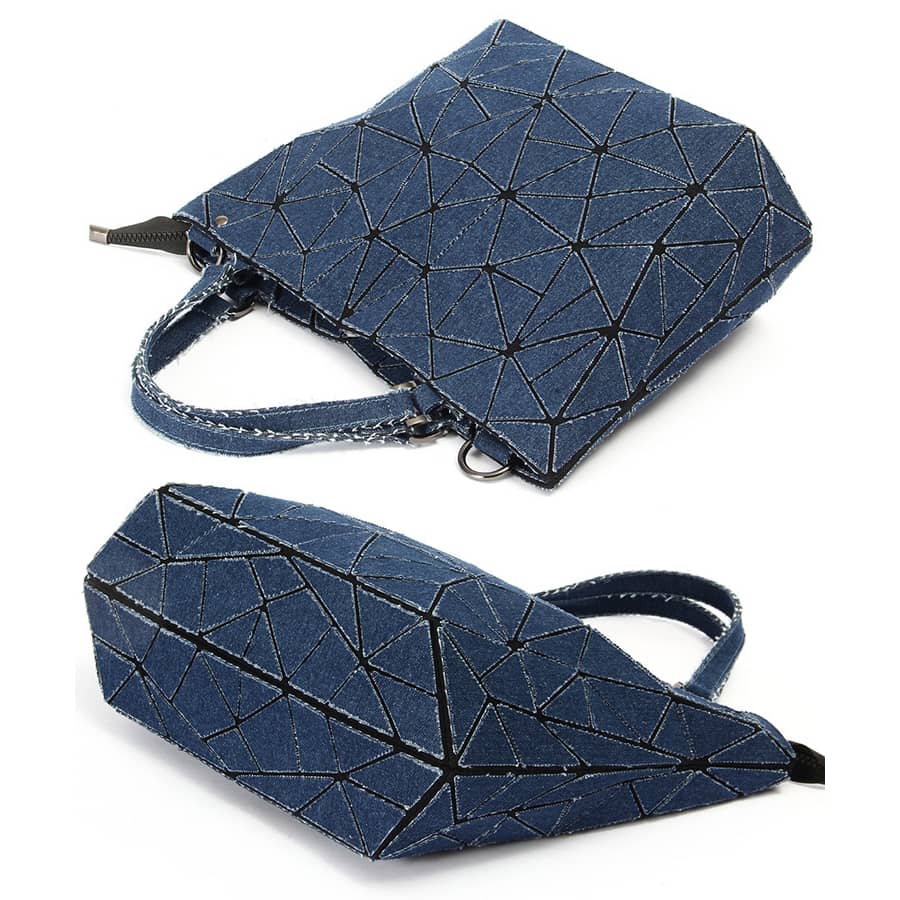 Diamond embossed denim bag  | IFAUN