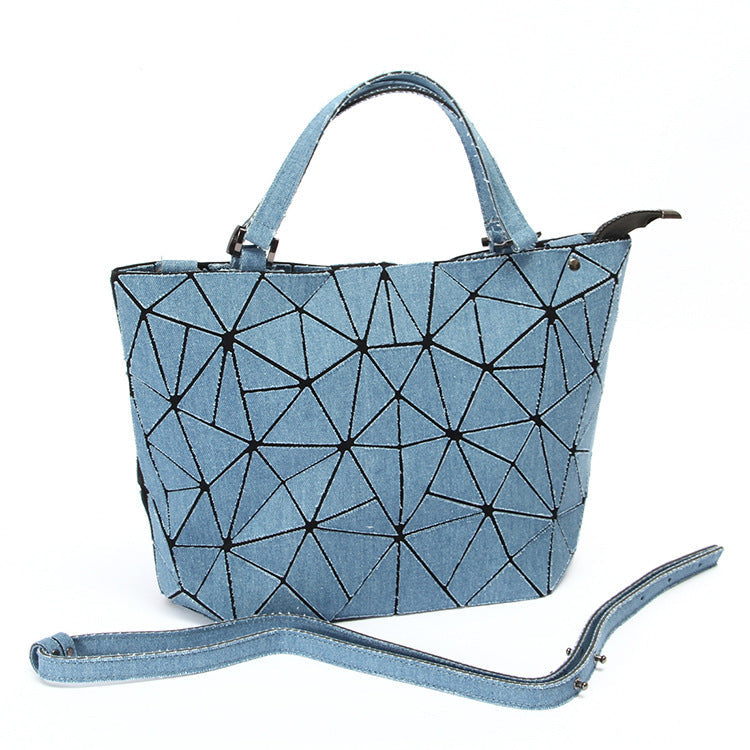 Diamond embossed denim bag LightBlue | IFAUN