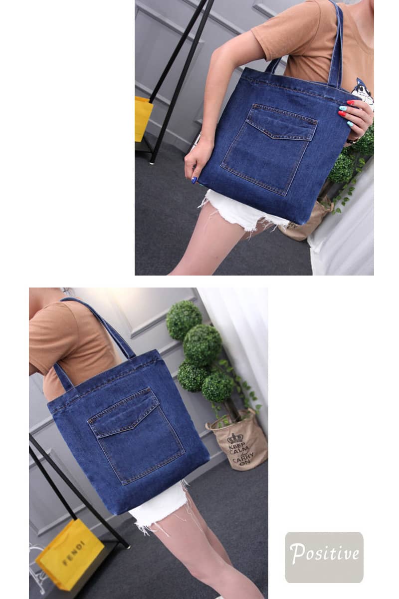 Casual street canvas denim shoulder bag  | IFAUN