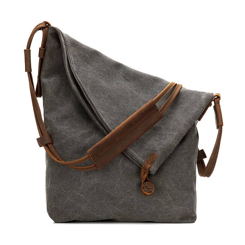 Full leather shoulder strap crossbody bag Gray | IFAUN