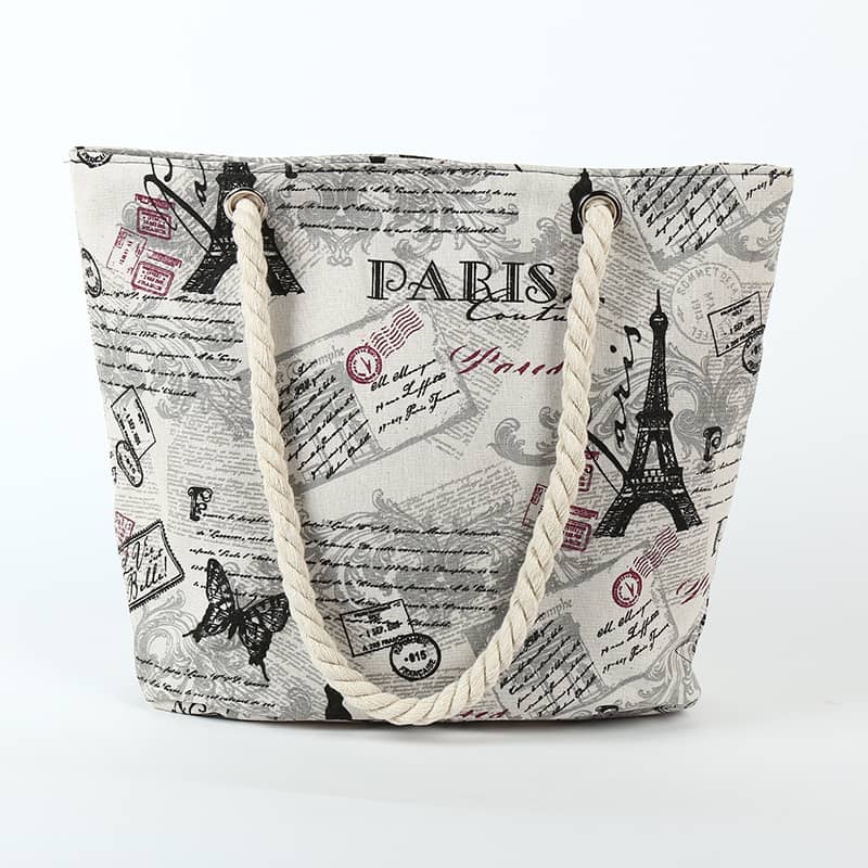 Creative printed shoulder canvas bag Butterfly &amp; Tower | IFAUN