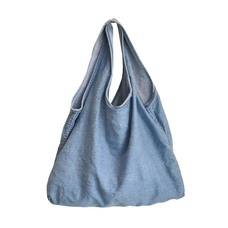 Casual large-capacity one-shoulder denim bag LightBlue | IFAUN