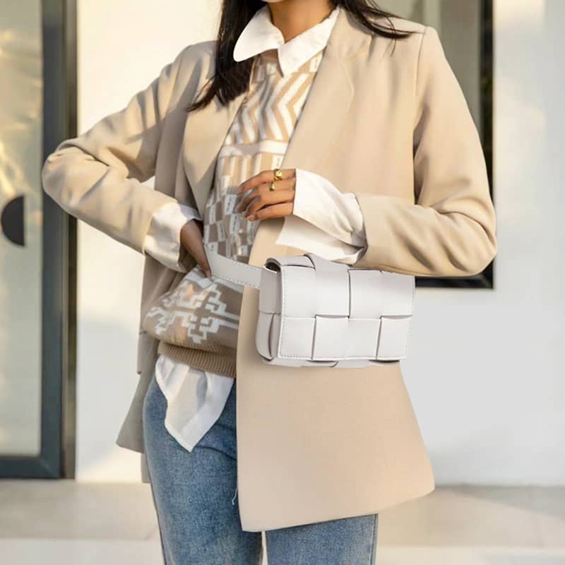 Women's fashion woven leather crossbody bag  | IFAUN