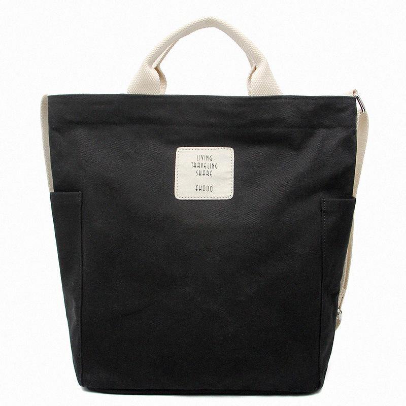 2021 Casual large-capacity cotton crossbody bag Black | IFAUN