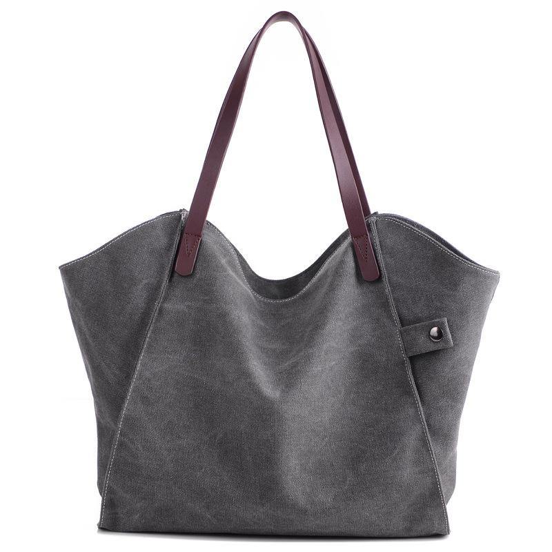 2021 Casual large-capacity canvas shoulder bag Dark Grey | IFAUN