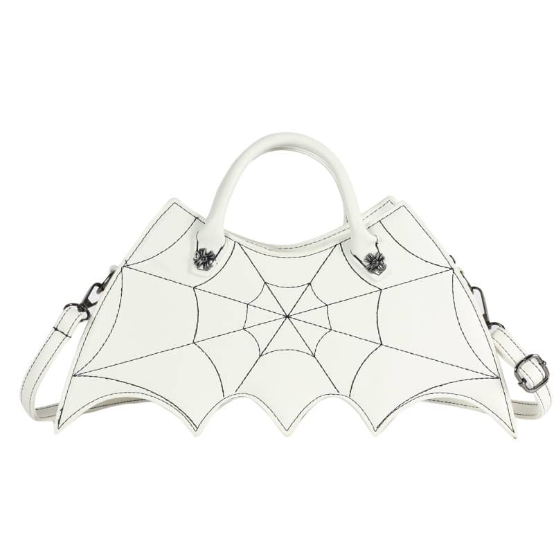 Embroidered bat pu handbag