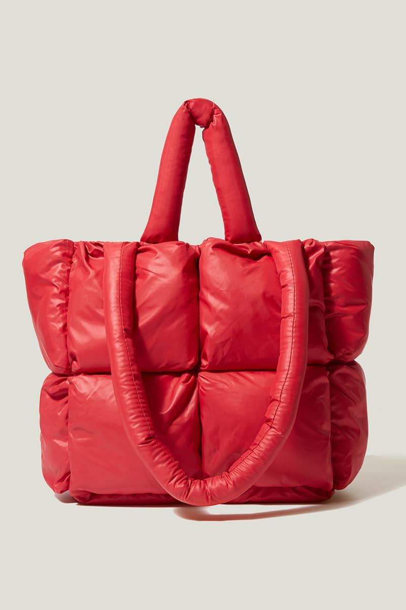 Space Bag Solid Color Soft Check Padded Shoulder Bag