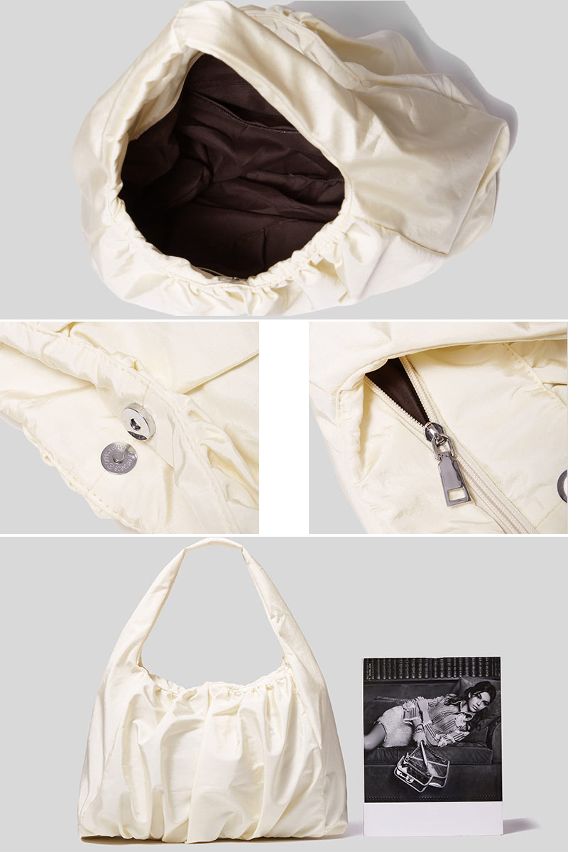 Simple handbag pleated stitching casual underarm bag