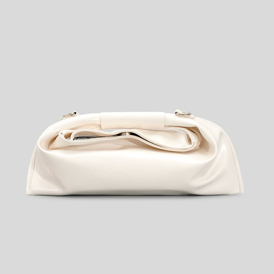 Solid color simple handbag pleated small bag