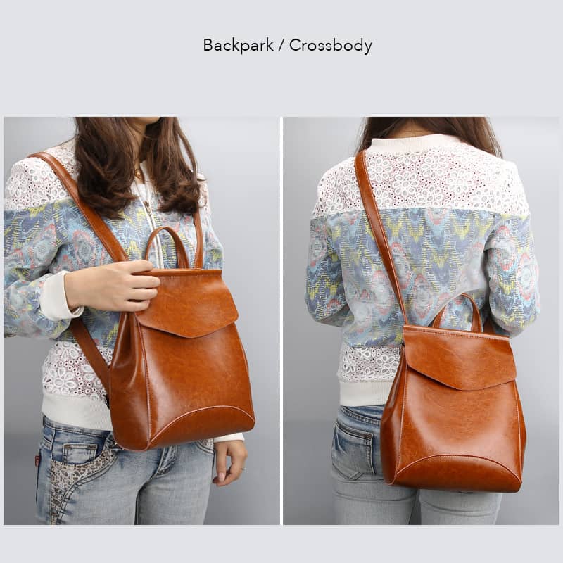 All-match PU backpack women's shoulder bag