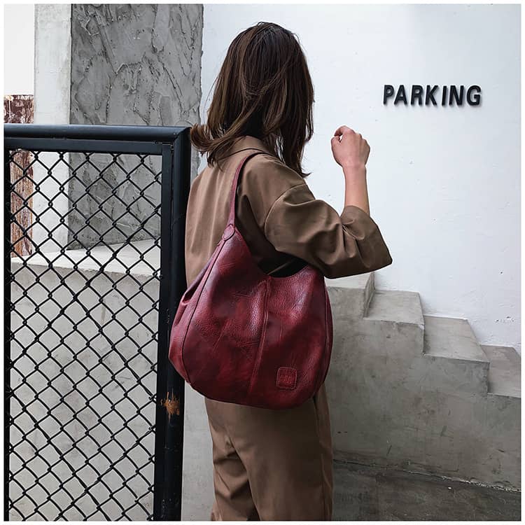 Retro PU Tote Bag Shoulder Bag