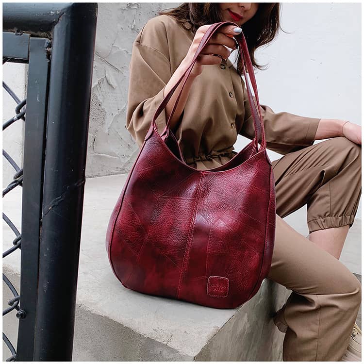 Retro PU Tote Bag Shoulder Bag