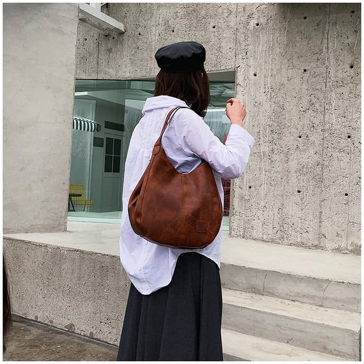 Retro PU Tote Bag Shoulder Bag