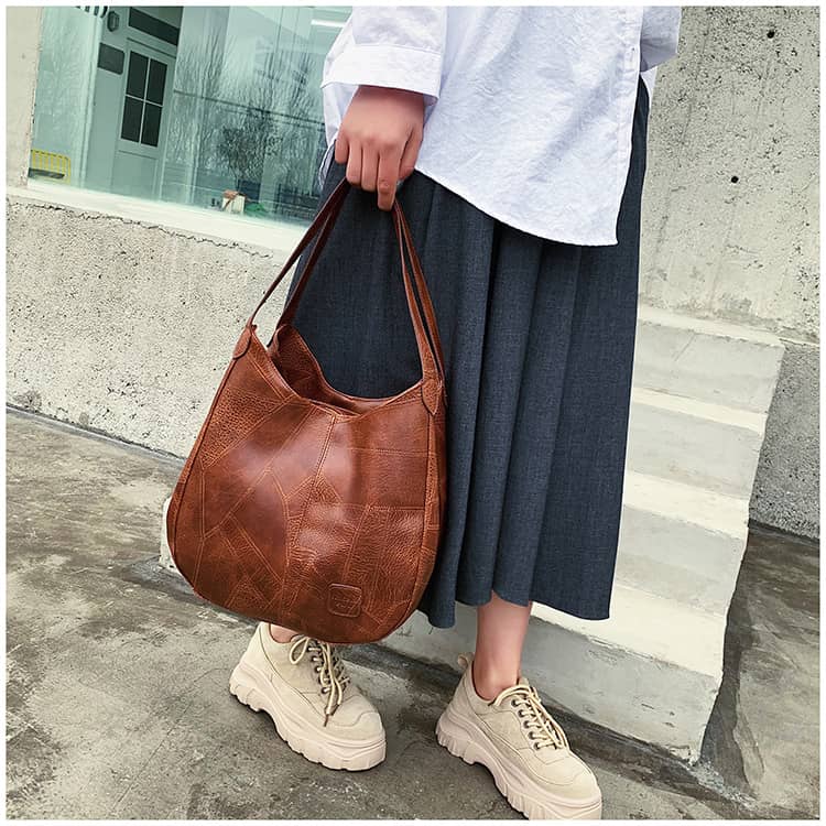 Retro PU Tote Bag Shoulder Bag