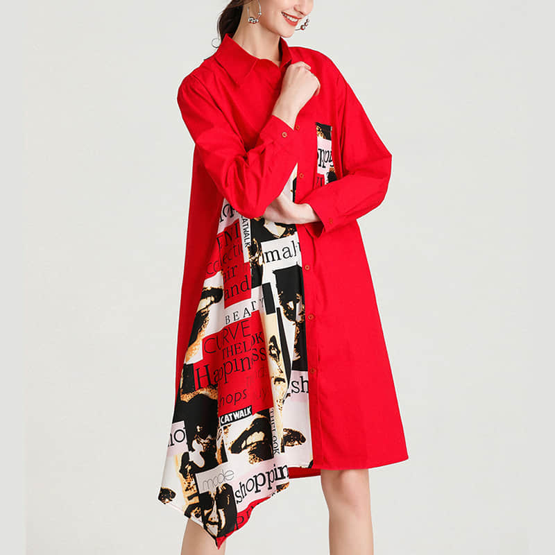 Women's plus size mid-length shirt  | IFAUN