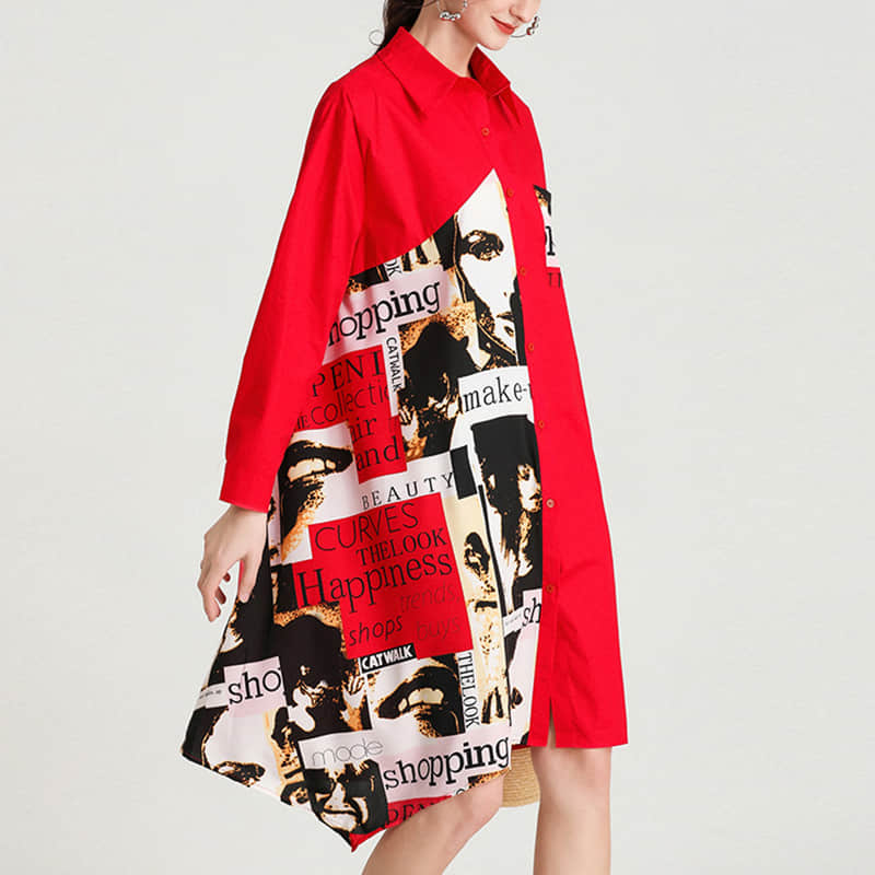 Women's plus size mid-length shirt  | IFAUN