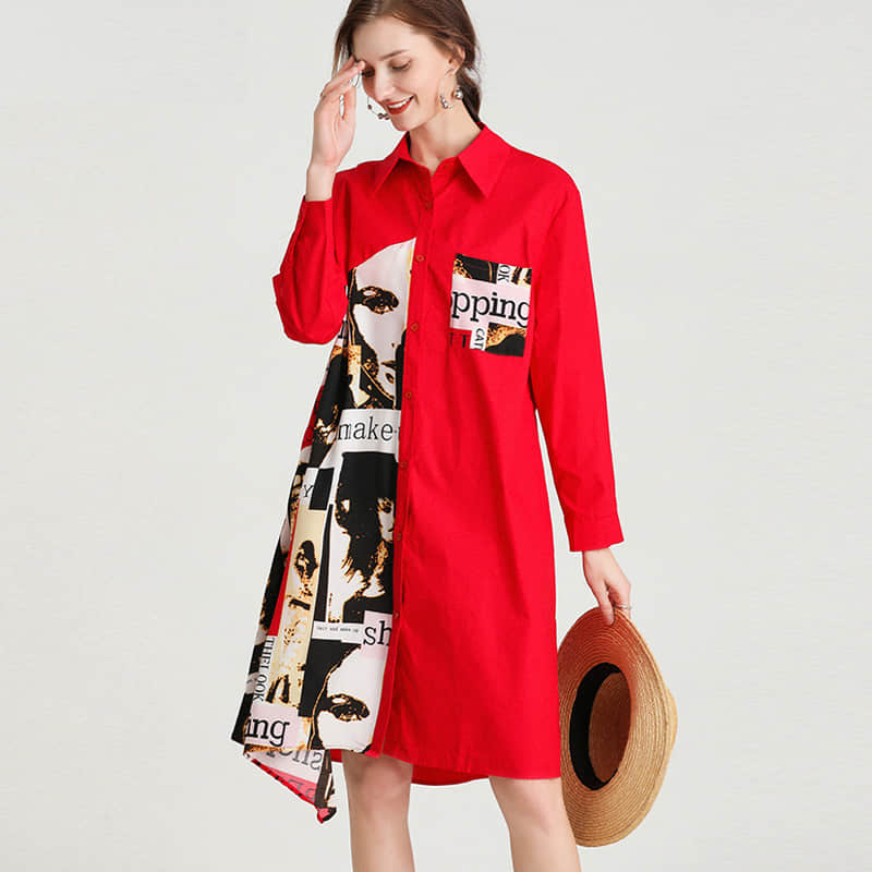 Women's plus size mid-length shirt  | IFAUN