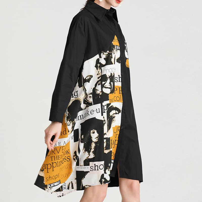 Women's plus size mid-length shirt  | IFAUN