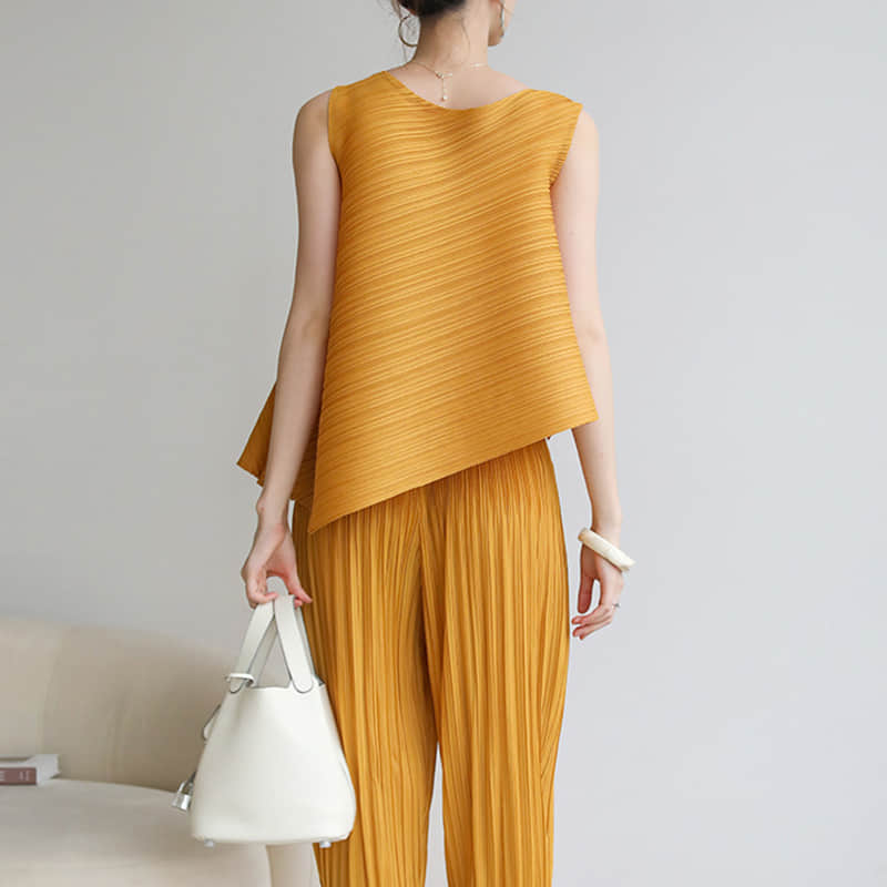 Fashion and simple temperament sleeveless round neck top T-shirt  | IFAUN